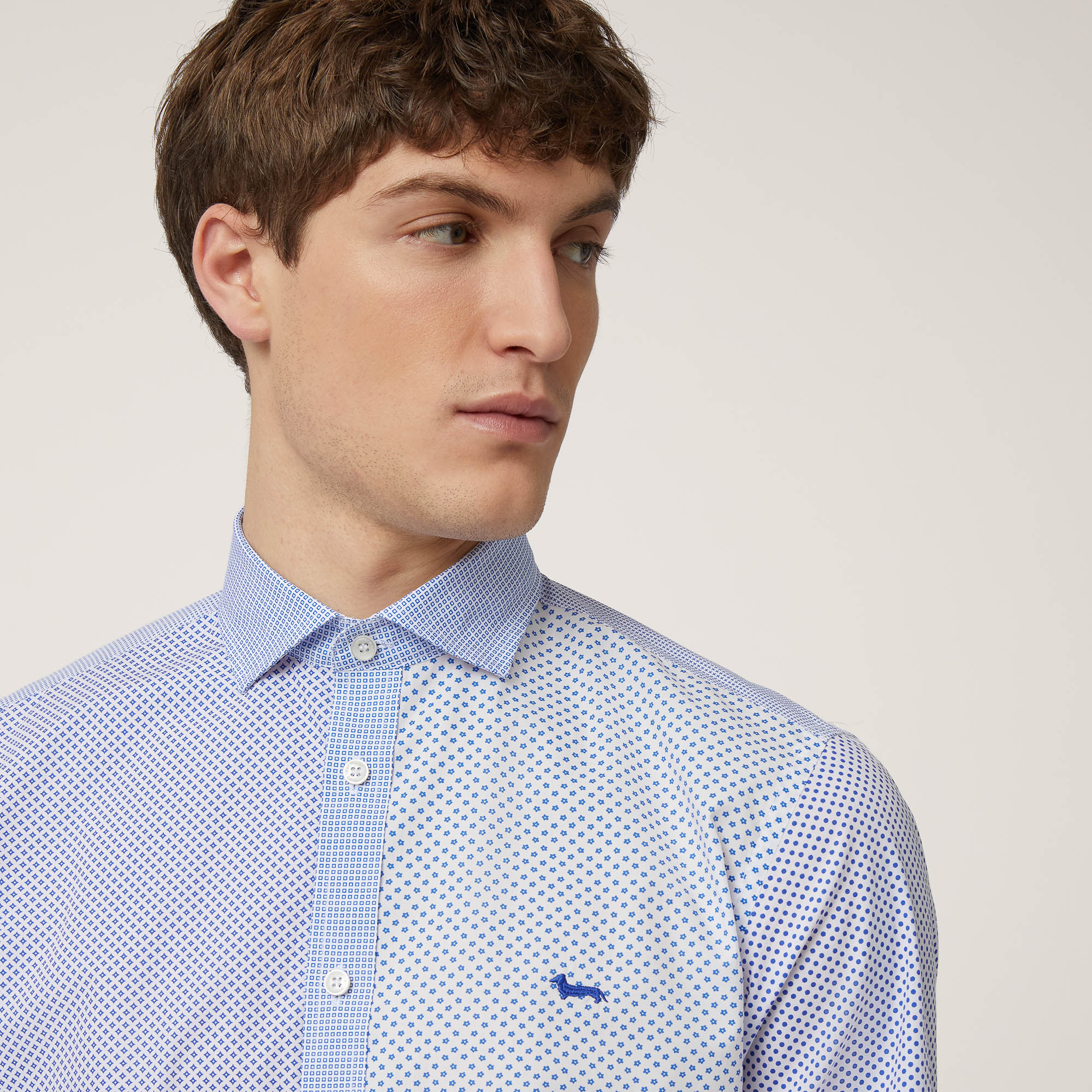 CNN008013180-3-Harmont-Camisa Patchwork 8 Tessuti