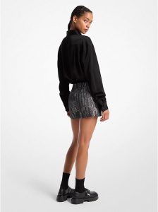 Pantalón de tiro alto y acampanado Short-Michael Kors