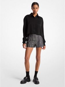 Pantalón de tiro alto y acampanado Short-Michael Kors