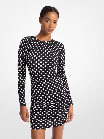 Vestido Dot Ruched Ls Mini