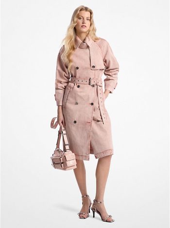 Abrigo Trench de denim cruzado