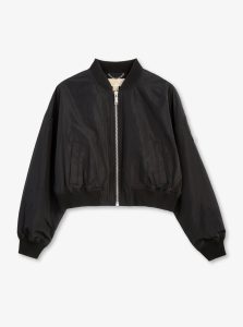 Chaqueta Bomber corta con cremallera frontal