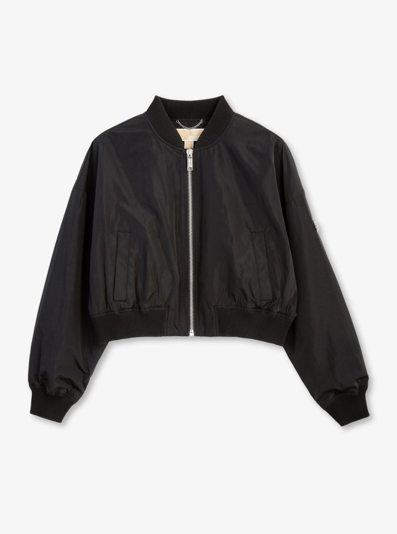 Chaqueta Bomber corta con cremallera frontal