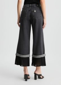 Pantalón Flare Denim&Plisse Hw-Liujo