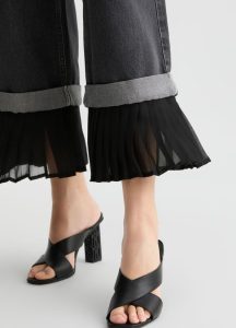 Pantalón Flare Denim&Plisse Hw-Liujo