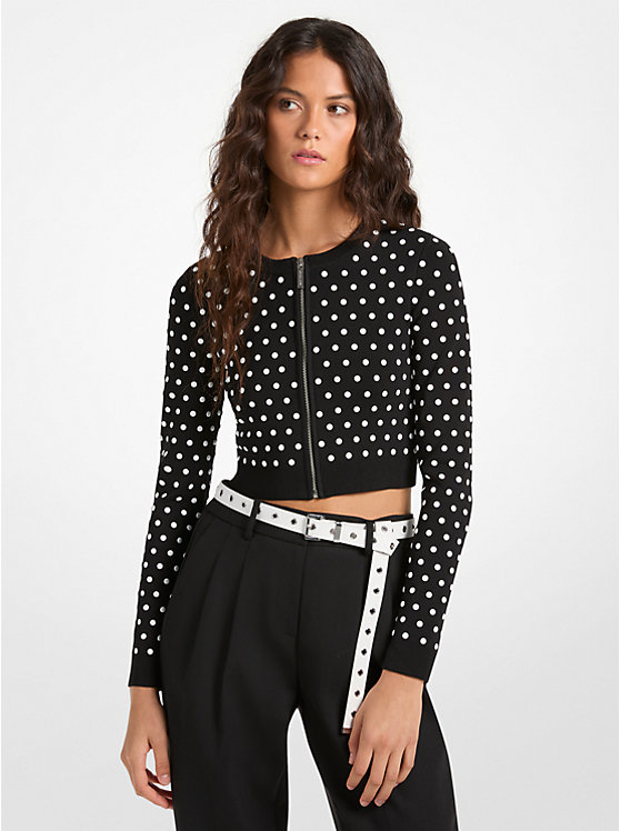 DOME STUDS ZIP CARDI