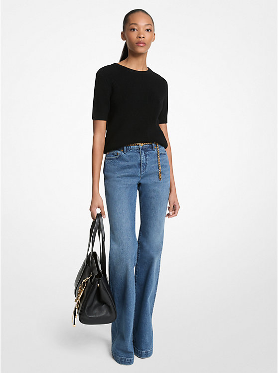 FLARE JEAN W/ CHAIN BELT