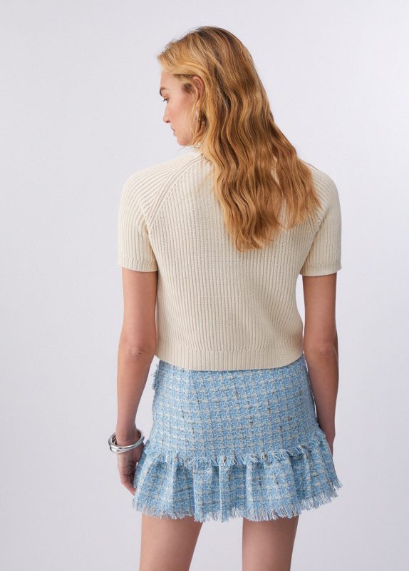 Top In Maglia Con Ricamo In Rafia-Liujo