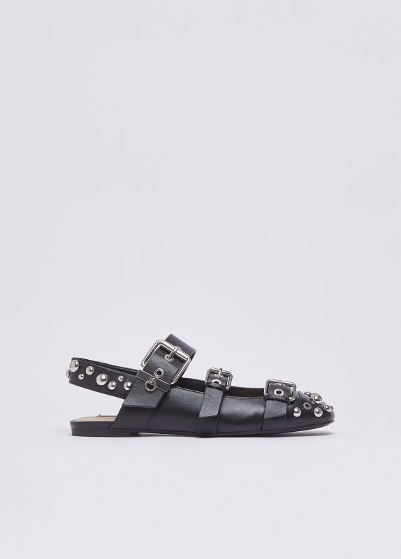 Sling Back Calf Leather/studs-Liujo