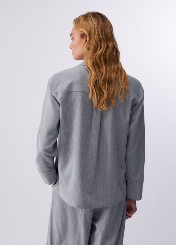 Camicia Ts M/l Grigio Gessato-Liujo