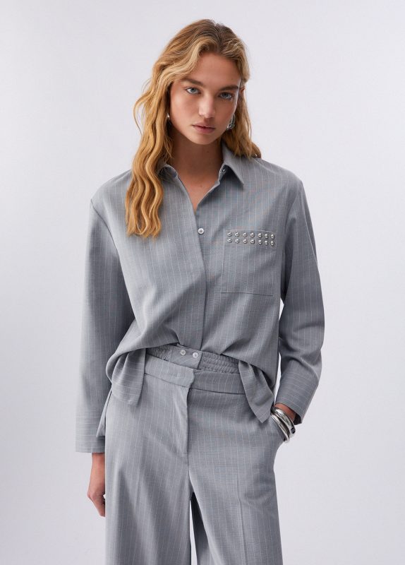 Camicia Ts M/l Grigio Gessato