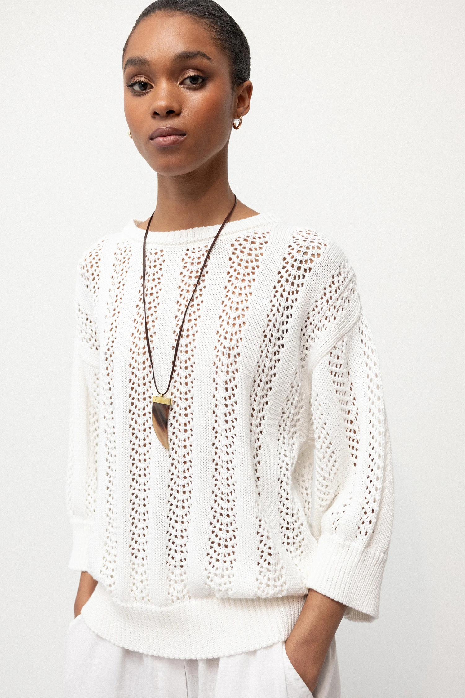 Sweater Lages - White-Lanidor