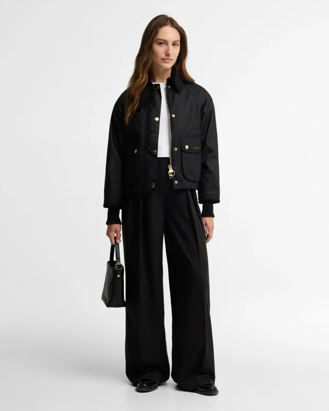 Barbour Cropped Beadnell Wax Jacket-Barbour