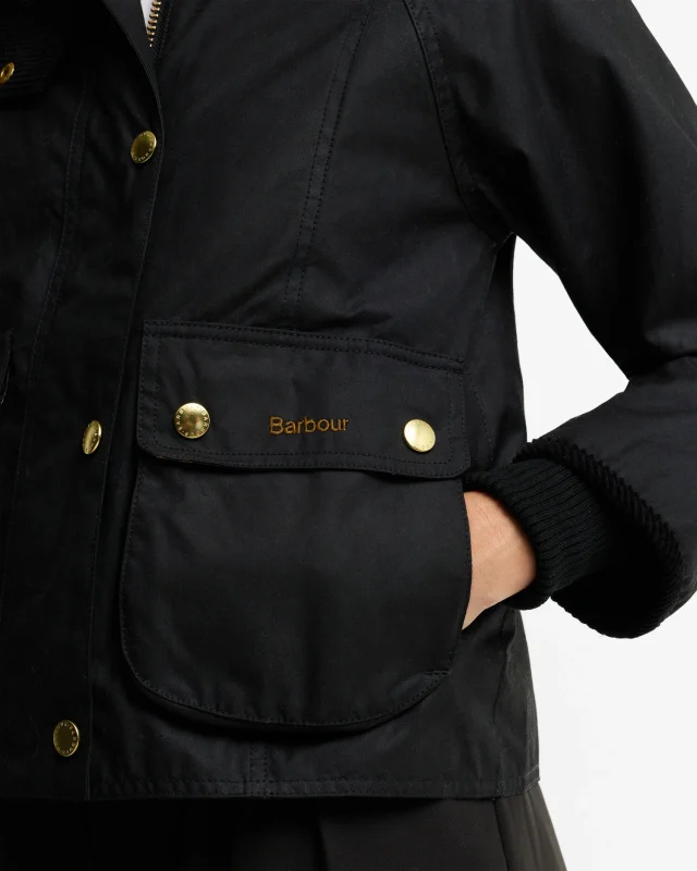 Barbour Cropped Beadnell Wax Jacket-Barbour