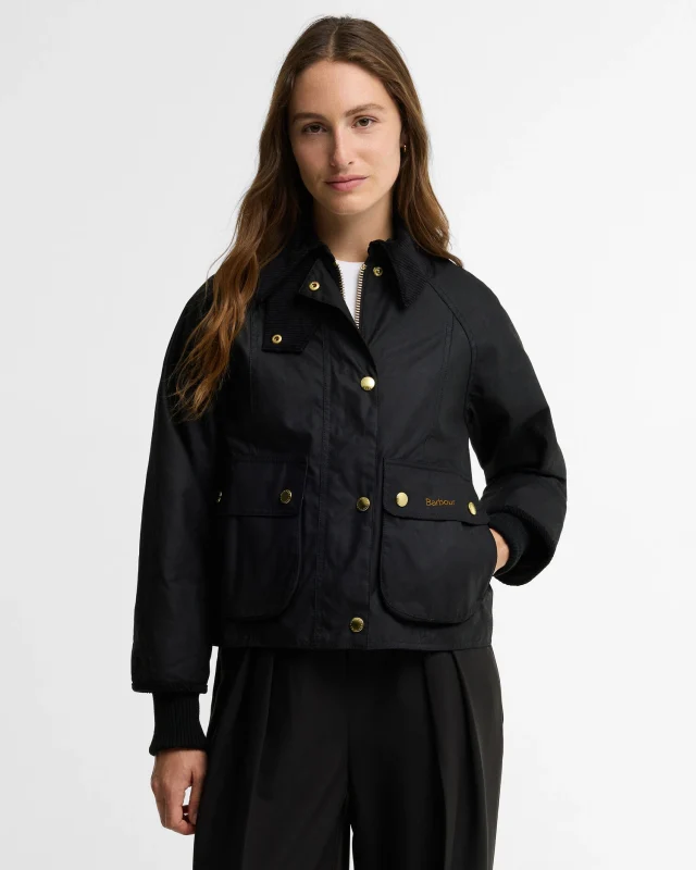 Barbour Cropped Beadnell Wax Jacket-Barbour