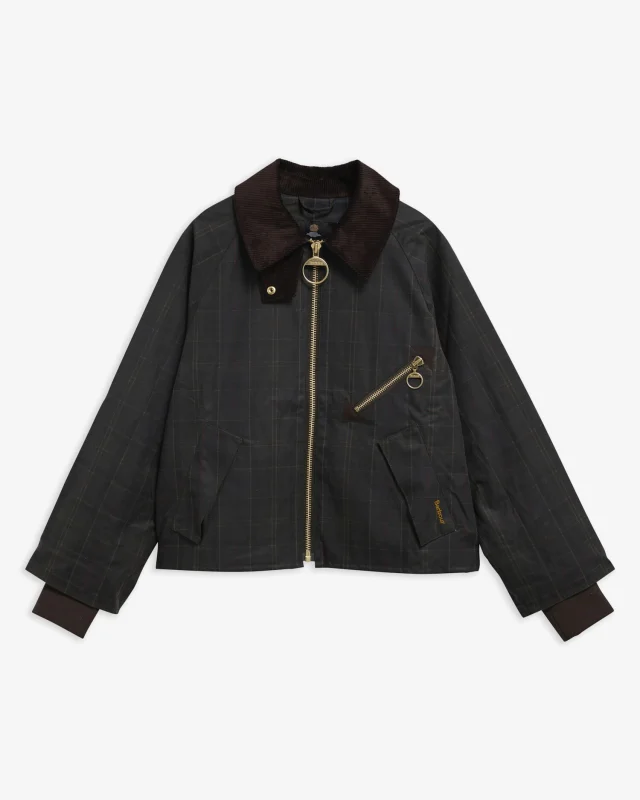 Barbour Arlene Checked Wax Jacket-Barbour
