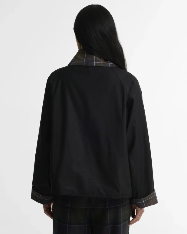 Barbour Icons Tartan Collar Spey Wax Jacket-Barbour