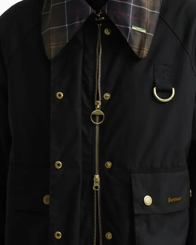 Barbour Icons Tartan Collar Spey Wax Jacket-Barbour