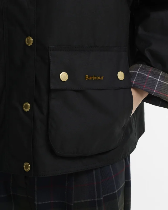 Barbour Icons Tartan Collar Spey Wax Jacket-Barbour