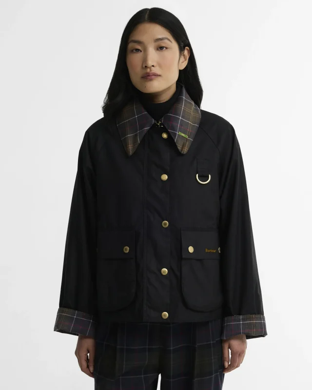Barbour Icons Tartan Collar Spey Wax Jacket