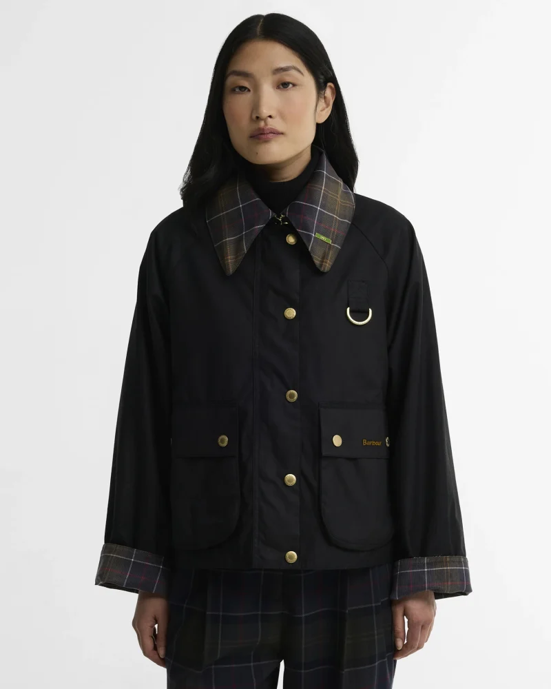 Barbour Icons Tartan Collar Spey Wax Jacket