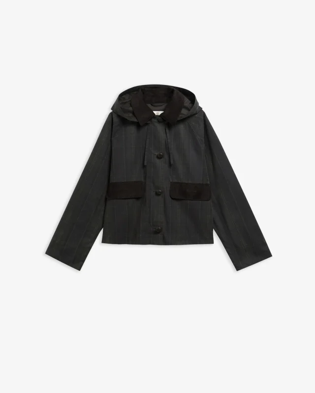 Barbour Adina Checked Wax Jacket-Barbour