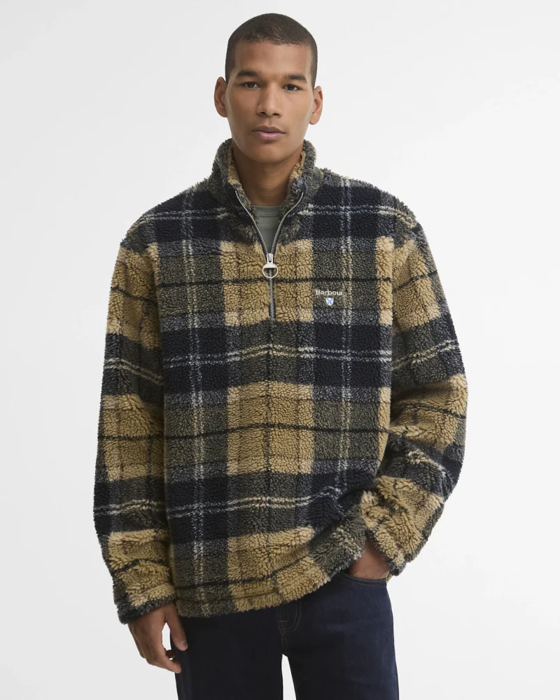 Barbour Tartan Fleece Half Zip
